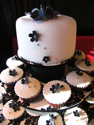 White Cupcake Wedding Cakes
